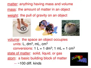 Matter, Elements, and Molecules