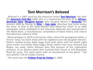 Analysis of Toni Morrison's Beloved Novel