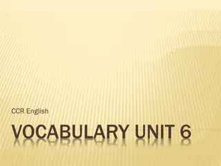 Vocabulary Development in English Unit 6