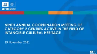 Updates and Priorities in Intangible Cultural Heritage Sector