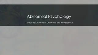 Neurodevelopmental Disorders in Childhood and Adolescence