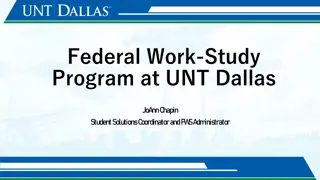 Federal Work-Study Program at UNT Dallas - A Guide for Hiring FWS Students