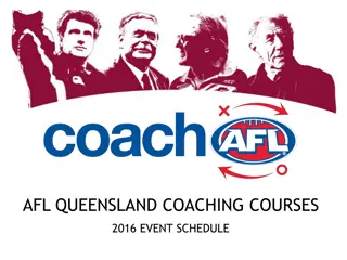 AFL Queensland Coaching Courses 2016 Event Schedule