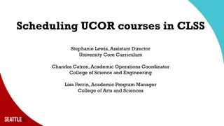 Effective UCOR Course Scheduling Strategies