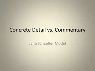 The Jane Schaeffer Model for Writing: Concrete Detail vs. Commentary