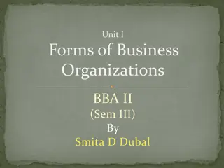 Understanding Business Organizations: Forms, Characteristics, and Objectives