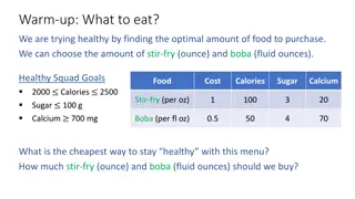 Optimal Healthy Menu for Cost-Efficient Nutrition