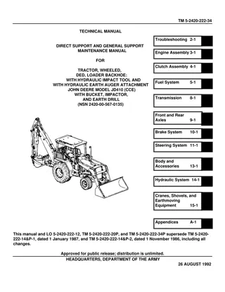 John Deere JD410 Backhoe Loader Service Repair Manual Instant Download