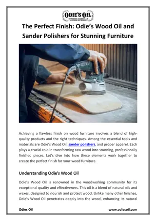 The Perfect Finish Odie’s Wood Oil and Sander Polishers for Stunning Furniture