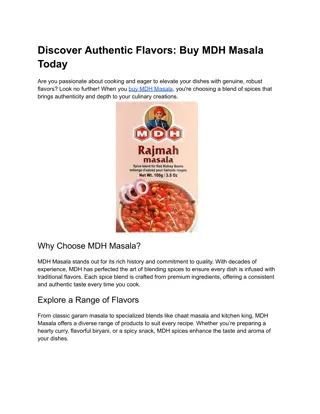 Discover Authentic Flavors: Buy MDH Masala Today