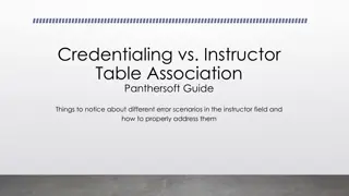 Addressing Error Scenarios in Instructor Field for Proper Credentialing