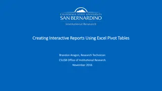 Creating Interactive Reports Using Excel Pivot Tables - Guide by Brandon Aragon