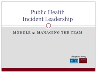 Effective Management of Public Health Incidents: Objectives and Team Leadership