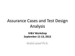 Assurance Cases and Test Design Analysis Workshop Overview