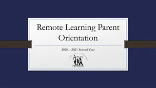 Remote Learning Parent Orientation 2020-2021: Roles and Expectations