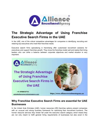 The Strategic Advantage of Using Franchise Executive Search Firms in the UAE