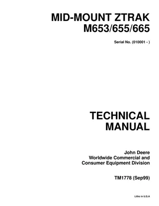 John Deere Mid-Mount Z-Trak M653 Mower Service Repair Manual Instant Download (TM1778)