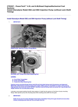 John Deere PowerTech 4.5L and 6.8L Diesel Engines Mechanical Fuel Systems Component Service Repair Manual (CTM207)