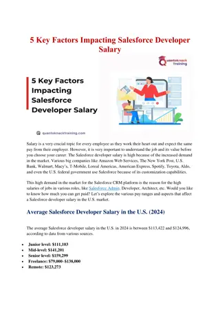 5 Key Factors Impacting Salesforce Developer Salary