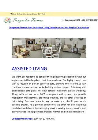 Sungarden Terrace Best in Assisted Living, Memory Care, and Respite Care Services