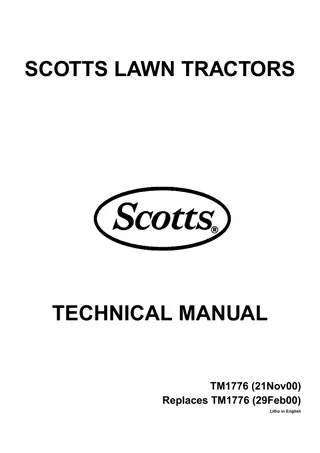 John Deere S1642 Limited Edition Scotts Lawn Tractor Service Repair Manual Instant Download (tm1776)