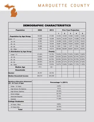 Demographic, Government, and Labor Force Characteristics in a Michigan County