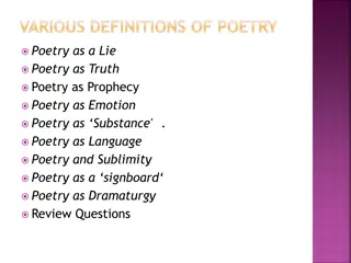 Exploring Various Definitions of Poetry