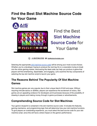 Find the Best Slot Machine Source Code for Your Game (1)