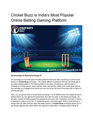 Cricket Buzz is India's Most Popular Online Betting Gaming Platform