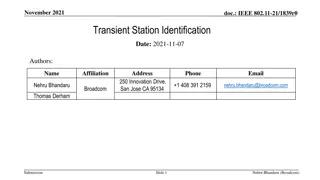 Proposal for Transient Station Identification in IEEE 802.11-21