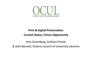 Print & Digital Preservation Landscape in Ontario Universities