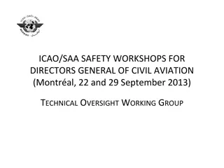 ICAO/SAA Safety Workshops for Directors General of Civil Aviation Overview