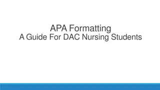 APA Formatting: A Comprehensive Guide for DAC Nursing Students