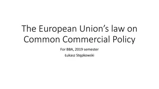 The European Union's Law on Common Commercial Policy for BBA, 2019 Semester