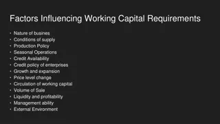 Factors Influencing Working Capital Requirements and Management