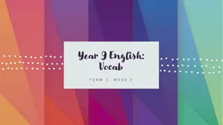 English Vocabulary Week 3 Terms - Year 9