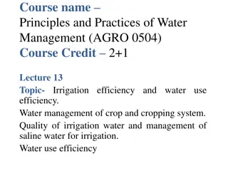 Principles and Practices of Water Management in Agricultural Cropping Systems