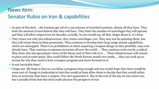 Senator Rubio's Perspective on Iran's Capabilities and the Consequences of the Deal