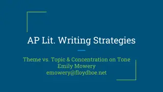 Unveiling Writing Strategies: Theme vs. Topic Focus and Emphasis on Tone by Emily Mowery