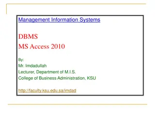 MS Access 2010: Database Management Essentials