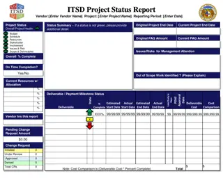 ITSD Project Status Report - Vendor & Project Overview