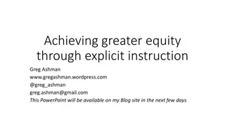 Achieving Greater Equity Through Explicit Instruction by Greg Ashman