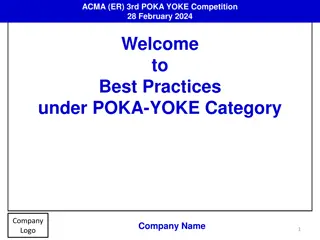 ACMA (ER) 3rd Poka Yoke Competition 28th February 2024 - Best Practices and Innovation Showcase