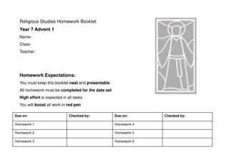 Religious Studies Year 7 Advent 1 Homework Booklet