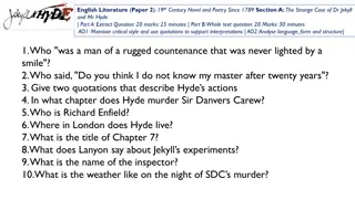 Analysis of Characters and Events in Jekyll and Hyde