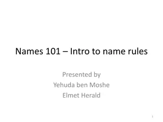 Understanding Name Rules and Definitions in Historical Context