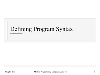 Programming Language Syntax