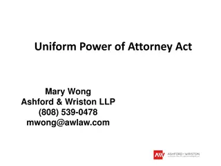 The Uniform Power of Attorney Act and Hawaii Act 22