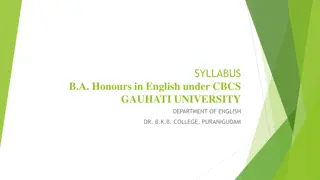 Detailed Syllabus for B.A. Honours in English under CBCS