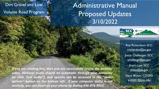 Proposed Updates to Dirt, Gravel, and Low Volume Road Program Administrative Manual